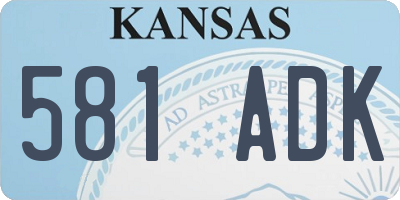 KS license plate 581ADK