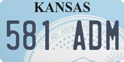 KS license plate 581ADM