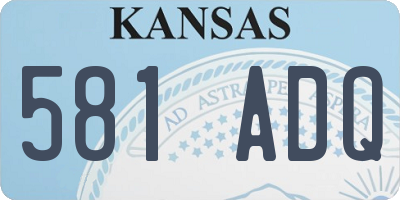 KS license plate 581ADQ