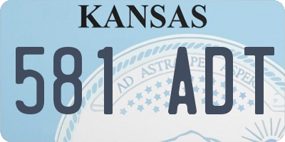 KS license plate 581ADT