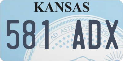 KS license plate 581ADX
