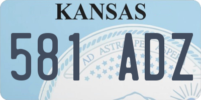KS license plate 581ADZ