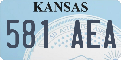 KS license plate 581AEA