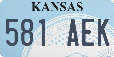 KS license plate 581AEK