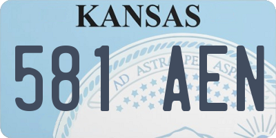 KS license plate 581AEN