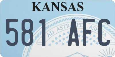 KS license plate 581AFC