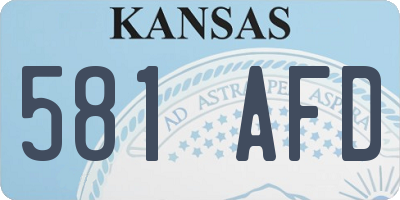 KS license plate 581AFD