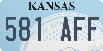 KS license plate 581AFF