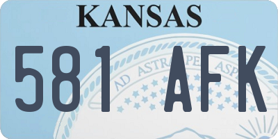 KS license plate 581AFK