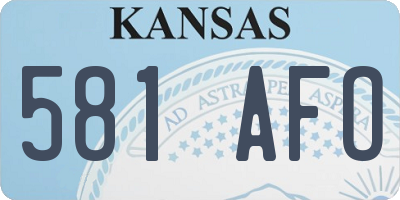 KS license plate 581AFO