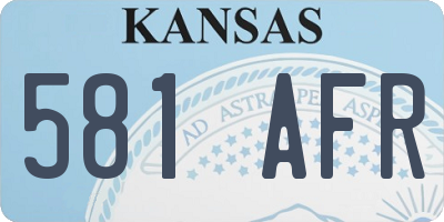KS license plate 581AFR
