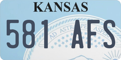 KS license plate 581AFS