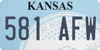 KS license plate 581AFW