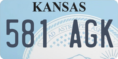 KS license plate 581AGK