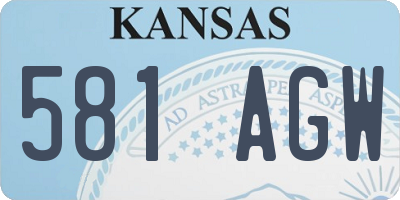 KS license plate 581AGW