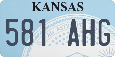 KS license plate 581AHG