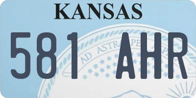 KS license plate 581AHR