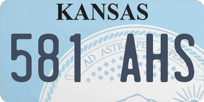 KS license plate 581AHS