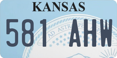 KS license plate 581AHW