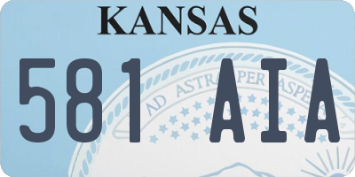 KS license plate 581AIA