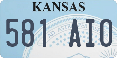 KS license plate 581AIO