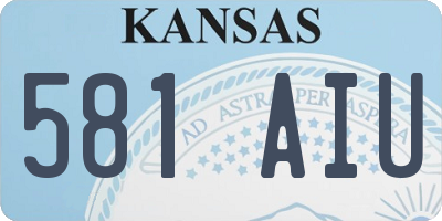 KS license plate 581AIU