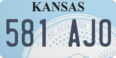KS license plate 581AJO