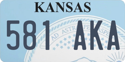 KS license plate 581AKA
