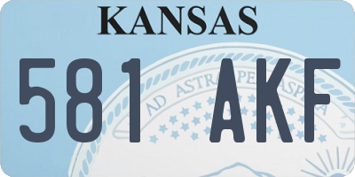 KS license plate 581AKF