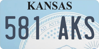 KS license plate 581AKS