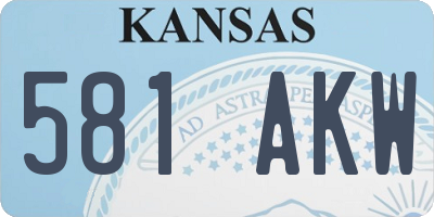 KS license plate 581AKW