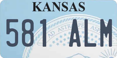 KS license plate 581ALM