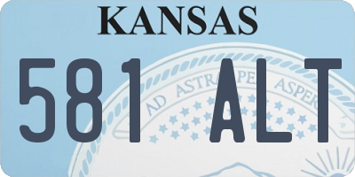 KS license plate 581ALT