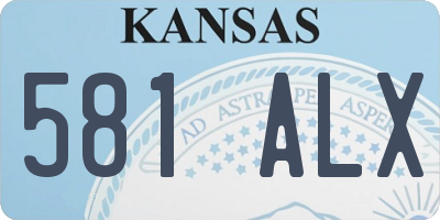 KS license plate 581ALX
