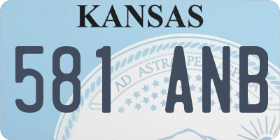 KS license plate 581ANB