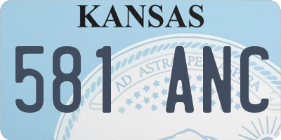 KS license plate 581ANC