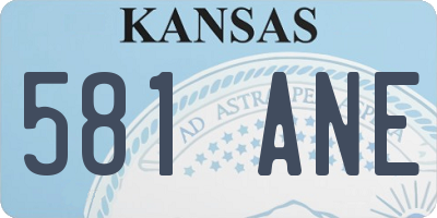 KS license plate 581ANE