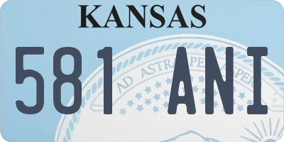 KS license plate 581ANI