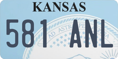 KS license plate 581ANL
