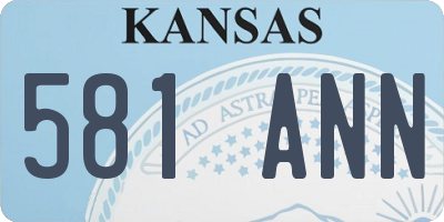 KS license plate 581ANN