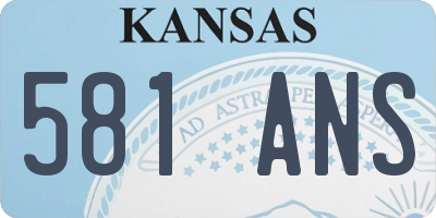 KS license plate 581ANS