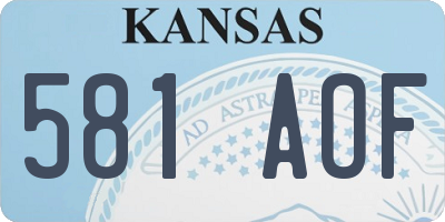 KS license plate 581AOF