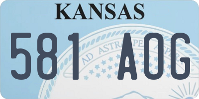 KS license plate 581AOG
