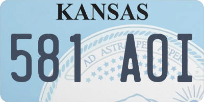 KS license plate 581AOI