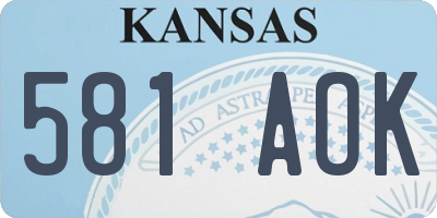 KS license plate 581AOK