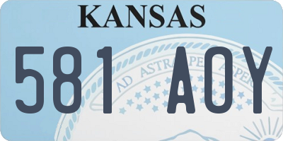 KS license plate 581AOY
