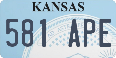 KS license plate 581APE