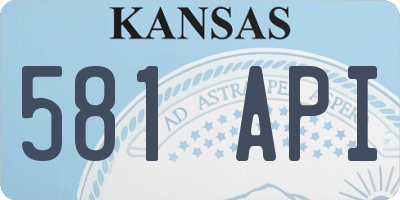 KS license plate 581API