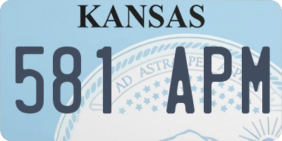 KS license plate 581APM