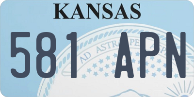 KS license plate 581APN